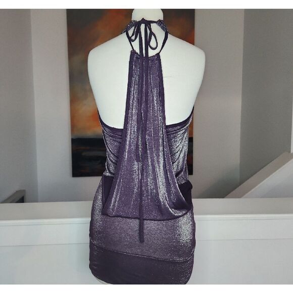 Salvage Purple Halter Dress size M - Picture 3 of 4